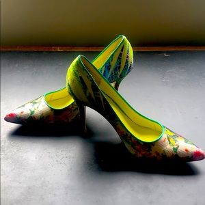 Nine West Floral Sequin Heels